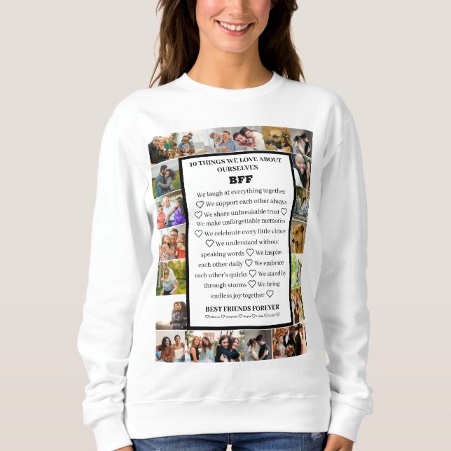 Sweatshirt Appréciation de l'amitié | Collage photo BFF 22 (Devant)