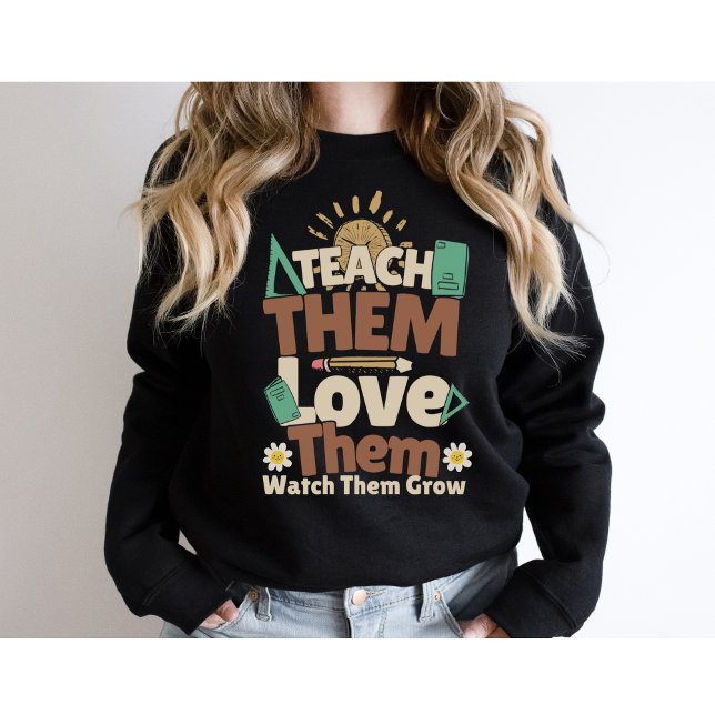 Sweatshirt Apprenez-leur à les aimer-Retour à l'école-Retro e (Créateur téléchargé)