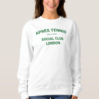 Sweatshirt Après Équipe de Joueuses de Tennis Club Vert Blanc
