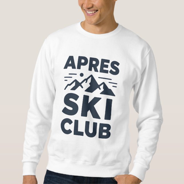 Sweatshirt Apres Ski Club Mountain Logo - Custom Mens Winter  (Devant)