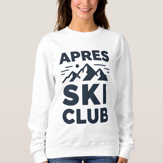 Sweatshirt Apres Ski Club Mountain Logo - Custom Mens Winter  (Devant)