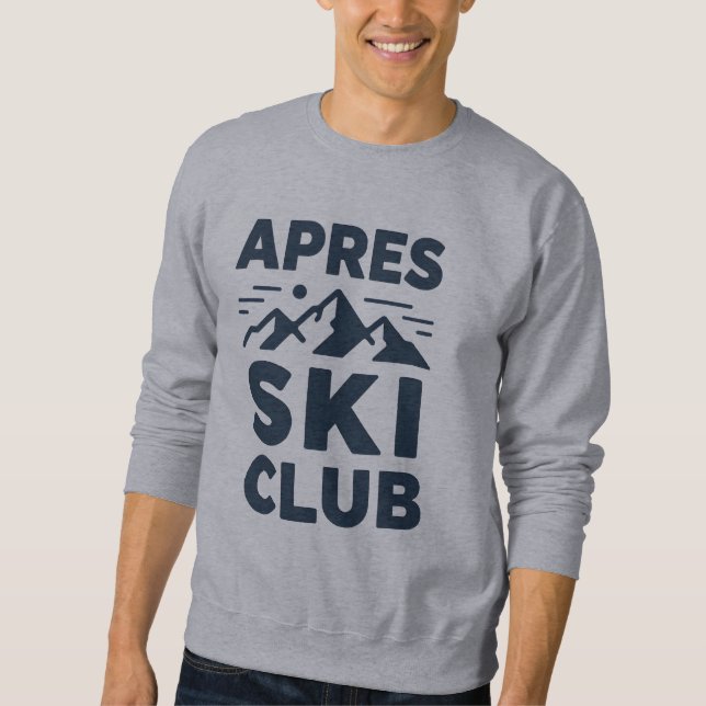 Sweatshirt Apres Ski Club Mountain Logo - Custom Mens Winter  (Devant)