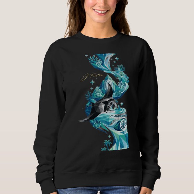 Sweatshirt “Aqua Elegance – Manta Ray Flow Sweatshirt” (Devant)