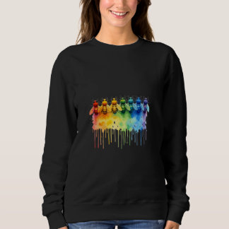 Sweatshirt Aquarelle Abeilles arc-en-ciel