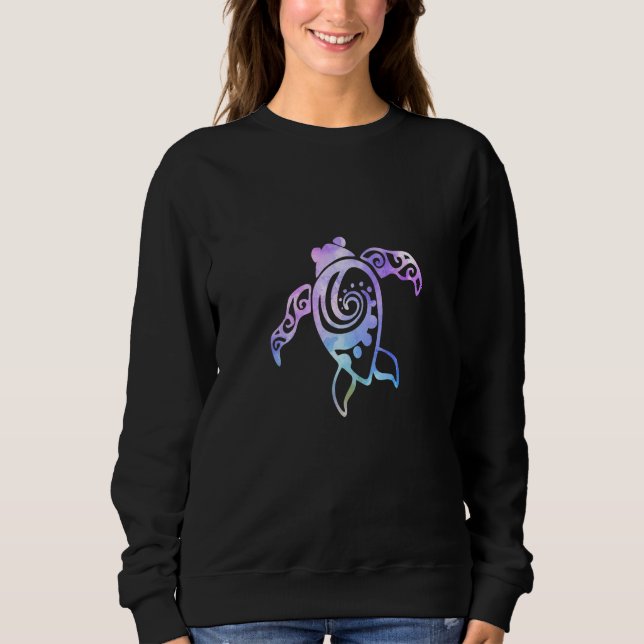 Sweatshirt Aquarelle Abstraite Tortue de mer (Devant)