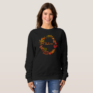 Sweatshirt Aquarelle Automne Citrouille Feuille Floral