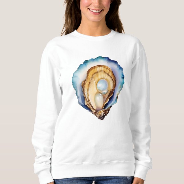 Sweatshirt Aquarelle Coquille d'Huître (Devant)