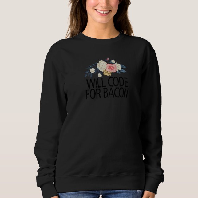 Sweatshirt Aquarelle Florale Fleurs Code Pour Bacon (Devant)