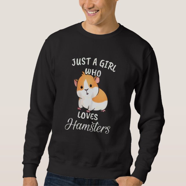 Sweatshirt Aquarelle Juste Une Fille Qui Aime Les Hamsters (Devant)