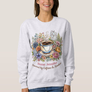 Sweatshirt Aquarelle Médical Café Floral Nom Personnalisé