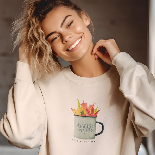 Sweatshirt Aquarelle Météo Coulée Feuilles Automne (Cuddle Weather Watercolor Fall Leaves Autumn Sweatshirt)