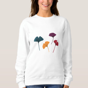 Sweatshirt Aquarelle Motif Ginkgo Leaf Automne Couleurs d'aut