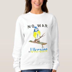 Sweatshirt Aquarelle oiseau Pas de guerre en Ukraine Patch Ca