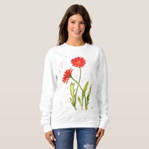 Sweatshirt Aquarelle Orange Fleurs Fleur sauvage Été Nature
