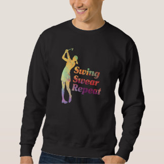 Sweatshirt Aquarelle Swing Jurer Répéter  Golf Golfing