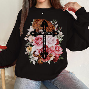 Sweatshirt Aquarelle Tigre Coloré Soyez Fort Et Courageux