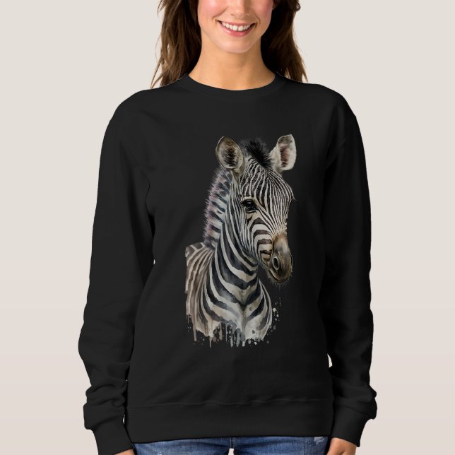 Sweatshirt Aquarelle Zèbre (Devant)