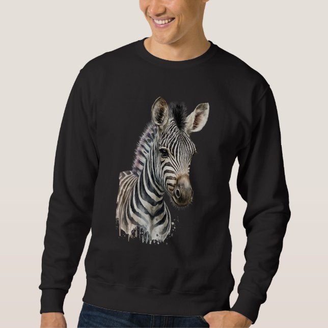 Sweatshirt Aquarelle Zèbre (Devant)