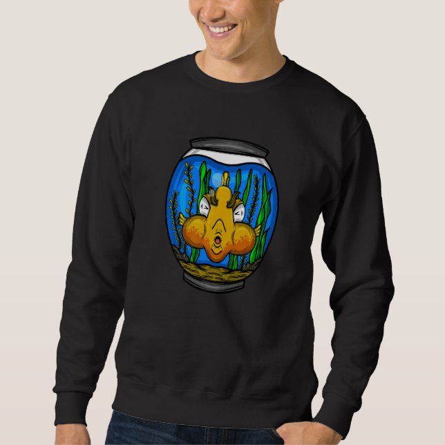 Sweatshirt Aquarist Fish Keeping Fish Blows Cheeks Aquarium   (Devant)