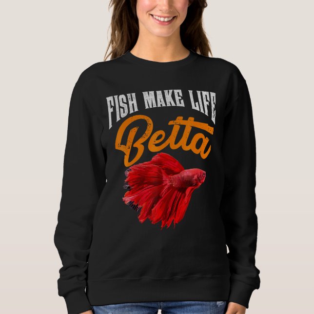 Sweatshirt Aquarium Poisson Faire Vie Betta Goldfish Aquarist (Devant)