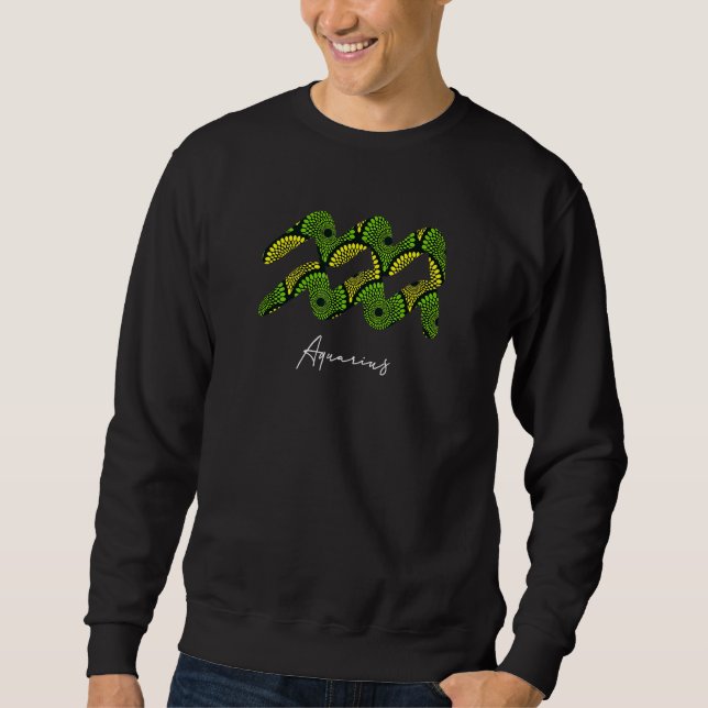 Sweatshirt Aquarius Ankara Zodiac Tess Par Berts 1 (Devant)