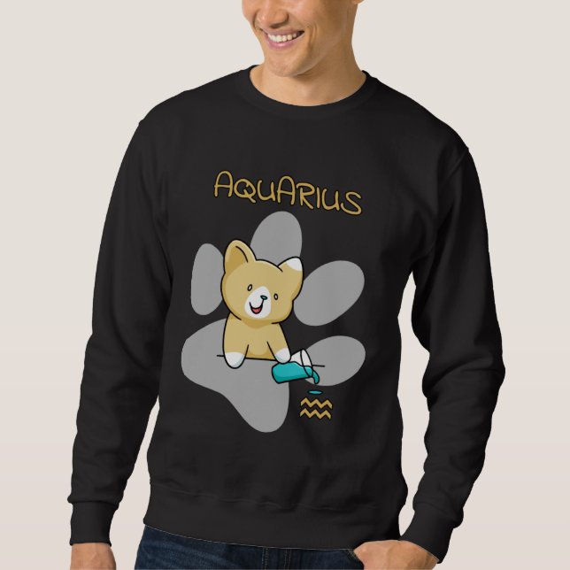 Sweatshirt Aquarius Zodiac Sign Cat Astrology  Kitten Cats (Devant)