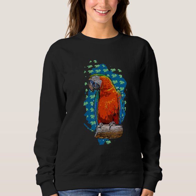 Sweatshirt Ara à gorge bleue Perroquet Oiseau Ara Caninde Mac (Devant)