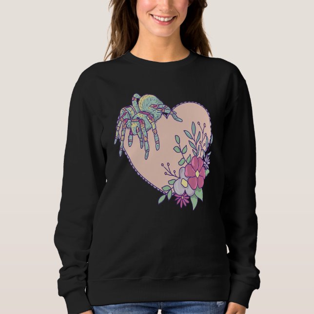 Sweatshirt Araignée De Tarantula Mignonne Avec Coeur Et Fleur (Devant)