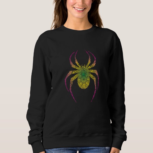 Sweatshirt Araignée ethnique colorée Arachnophile Arachnids T (Devant)