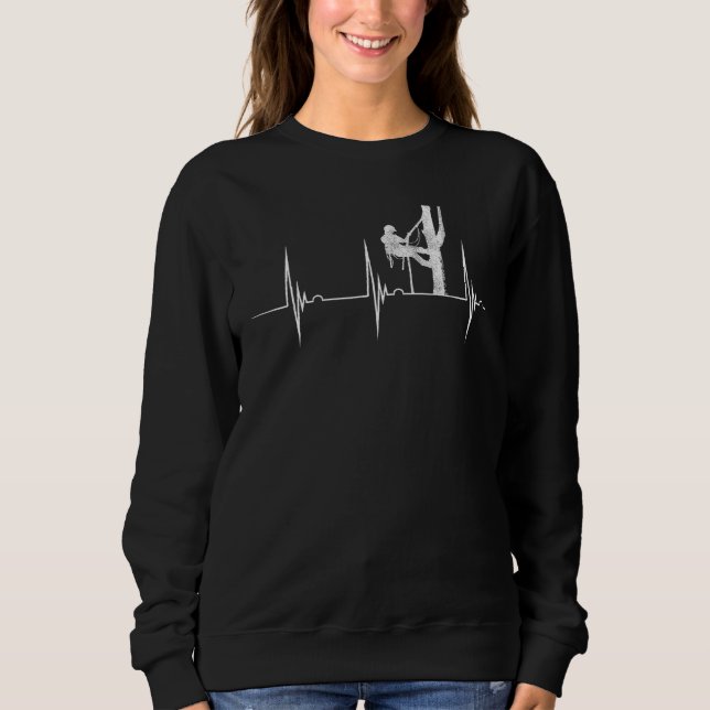 Sweatshirt Arborist Logger Tree Climbing Heartbeat EKG Pulse  (Devant)
