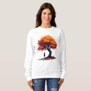 Sweatshirt Arbre Automnal Confortable à Manches Longues • Com
