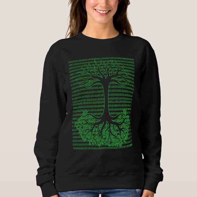 Sweatshirt Arbre Binaire Ordinateur Geek Mathématicien Progra (Devant)