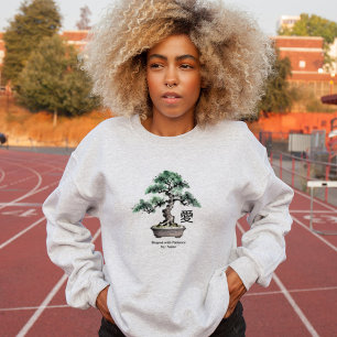 Sweatshirt Arbre Bonsaï de style Sumi-e Calligraphie japonais