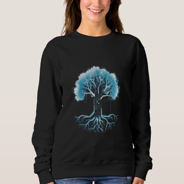 Sweatshirt Arbre de code binaire Codeur informatique (Devant)
