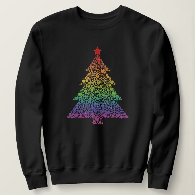 Sweatshirt Arbre de la paix, de l'amour et de l'unité (Design devant)