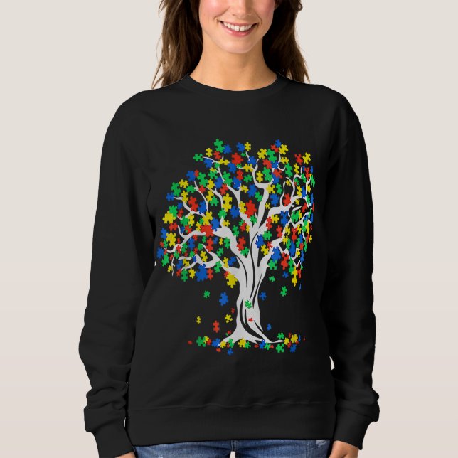 Sweatshirt Arbre de la Sensibilisation sur l'autisme de vie M (Devant)