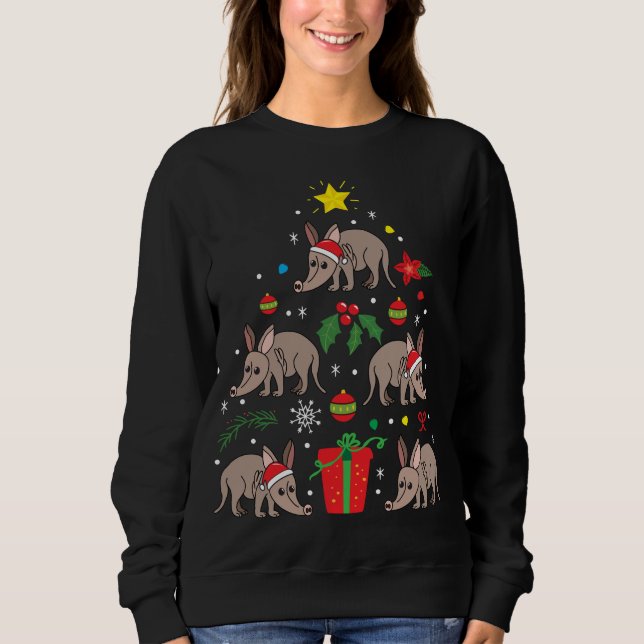 Sweatshirt Arbre de Noël Arbre de Noël de l'Aardvark Drôle ca (Devant)