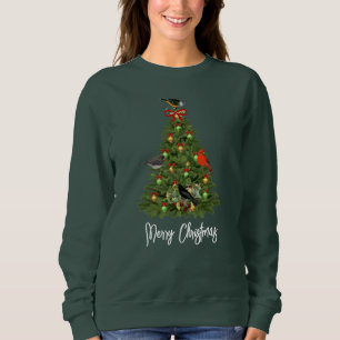 Sweatshirt Arbre de Noël aux oiseaux