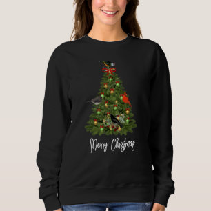 Sweatshirt Arbre de Noël aux oiseaux