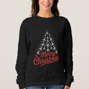 Sweatshirt Arbre de Noël avion pilote