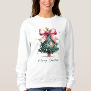 Sweatshirt Arbre de Noël Coquette Bow