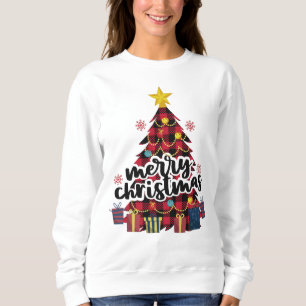 Sweatshirt Arbre de Noël de Buffalo Rouge et Noir Plaid