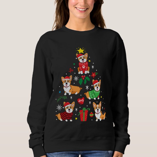 Sweatshirt Arbre de Noël de Corgi (Devant)