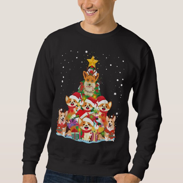 Sweatshirt Arbre de Noël de Corgi Tee pour Noël (Devant)