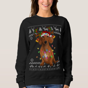 Sweatshirt Arbre de Noël de Dachshund Lumière Amoureux des ch