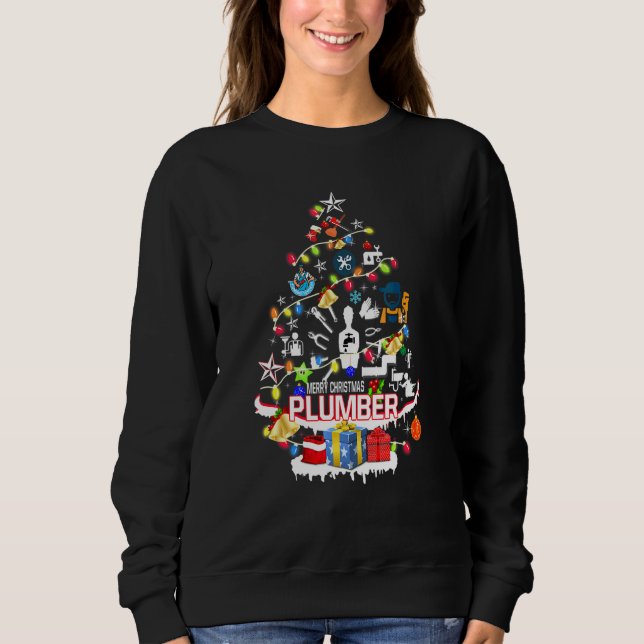 Sweatshirt Arbre de Noël de Plomberie Xmas (Devant)