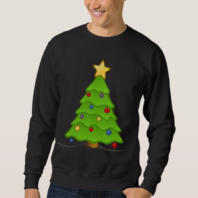 Sweatshirt Arbre de Noël décoré Mauvais Noël (Devant)