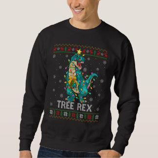 Sweatshirt Arbre de Noël Dinosaure Rex Éclairage Noël Dinosau