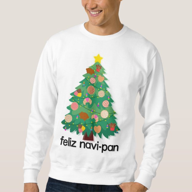 Sweatshirt Arbre de Noël Feliz Navidad Pan Dulce (Devant)