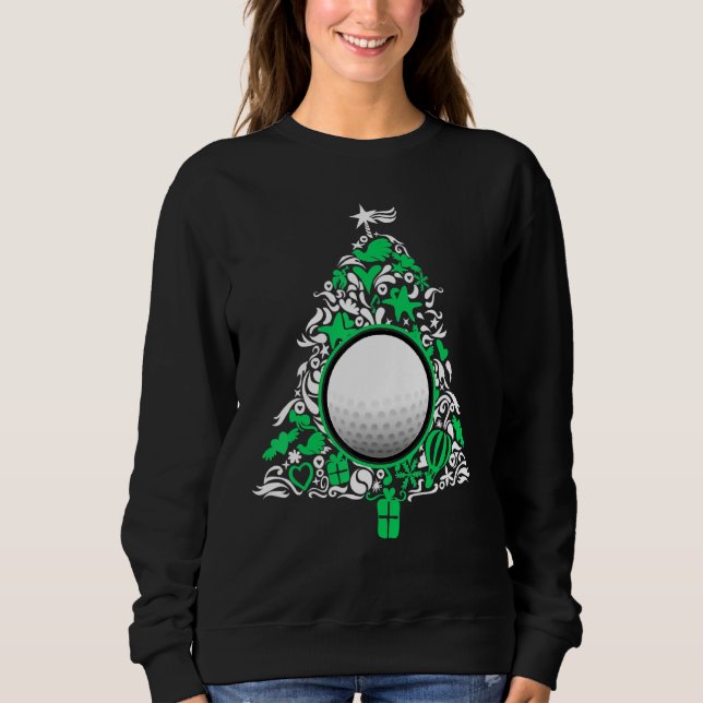 Sweatshirt Arbre de Noël Funny Golf Décorations de balles de  (Devant)